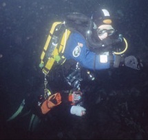 Rebreather in cold dark water