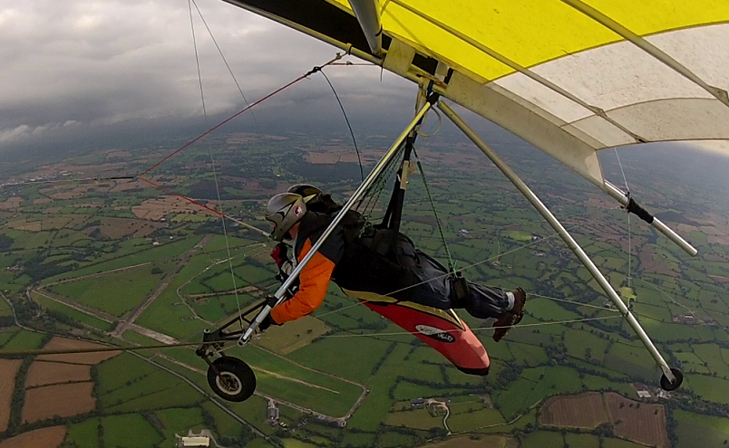 Tandem with Judy Leden with Darley Moor airfield behind us